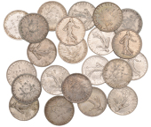 France, Third Republic (1871-1940), Franc (22), 1898, 1899, 1901-20 (Gad. 467) [22]. Varied state	 £50-£80