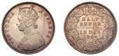 The Uniform Coinage of India, British Imperial Period, Victoria, silver Half-Rupee, 1894b, type A/I, Bombay, crowned...