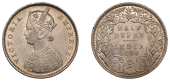 The Uniform Coinage of India, British Imperial Period, Victoria, silver Half-Rupee, 1899b, type A/I, Bombay, crowned...