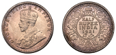 The Uniform Coinage of India, British Imperial Period, George V, silver Half-Rupee, 1921, Calcutta, crowned and...