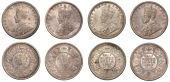 The Uniform Coinage of India, British Imperial Period, George V, silver Half-Rupees (4), 1927, Calcutta, crowned and...