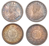 The Uniform Coinage of India, British Imperial Period, George V, silver Half-Rupees (2), both 1936, Calcutta,...
