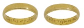 A gold posy ring, circa 1660-1680, the D-shaped band inscribed to the interior in italics ‘in thee my choice I do...