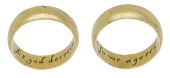 A gold posy ring, circa 1660-1680, the hoop of D-shaped cross section, inscribed to the interior in italics ‘As...