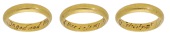 A gold posy ring, early 18th century, the D-shaped hoop of hollow construction, inscribed to the interior in script...