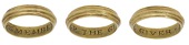 A gold posy ring, early 17th century, the D-shaped hoop decorated to the exterior with horizontal grooves, inscribed...