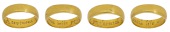 A gold posy ring, circa 1660, the hoop of rectangular cross section, inscribed to the interior ‘A vertuous wife...