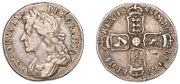 James II (1685-1688), Shilling, 1685 (ESC 760; S 3410). Slight diagonal flan crack to upper right of king’s head...