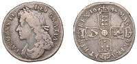 James II (1685-1688), Shilling, 1685, no stops in legend (ESC 762; S 3410). Reverse slightly struck through, toned,...