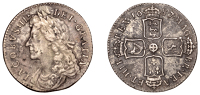 James II (1685-1688), Shilling, 1687/6 (ESC 769; S 3410). Fine or better, dulled surfaces	 £200-£260