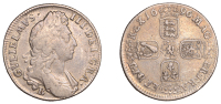 William III (1694-1702), Shilling, 1696b, first bust (ESC 1158; S 3498). About very fine	 £50-£70