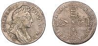 William III (1694-1702), Shilling, 1696c, first bust (ESC 1165; S 3499). Slightly coarse surfaces, otherwise very...