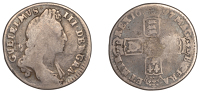 William III (1694-1702), Shilling, 1697, first bust, no stops on rev. (ESC 1122; S. 3497). Toned with scratches to...