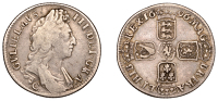 William III (1694-1702), Shilling, 1696c, first bust, r struck over a in gra (cf. ESC 1166; S 3499). Fine, an...