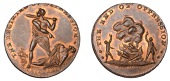 LONDON, High Holborn, Spence’s mule Halfpenny, Cain slaying Abel, rev. two men dancing round fire, edge spence...
