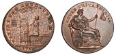 LONDON, High Holborn, Spence’s mule Halfpenny, man in prison gnawing bone, rev. Britannia, edge plain, 10.94g/6h...