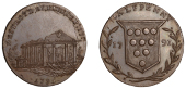 LONDON, High Holborn, Skidmore’s mule Halfpenny, ruins of St Paul’s Covent Garden, rev. shield of arms dividing...