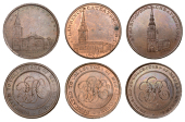 LONDON, Skidmore’s Churches, Halfpence (3), Cannon Street, St Swithin’s, 11.66g/12h (DH 560); Cateaton Street,...