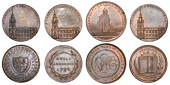 LONDON, Skidmore’s Churches, Halfpence (4), Clerkenwell, St James’s, 1797, edge plain, 9.22g/11h (DH 564), and...