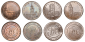 LONDON, Skidmore’s Churches, Halfpence (4), London Bridge, St Magnus, 14.15g/12h (DH 602a); London Wall, St...