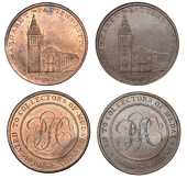 LONDON, Skidmore’s Churches, Halfpence (2), Little Tower Street, St Margaret Pattens (2), 9.86g/12h (DH 637a),...