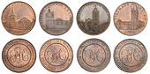 LONDON, Skidmore’s Churches, Halfpence (4), West Smithfield, St Bartholomew the Great, 11.46g/12h (DH 542), St...