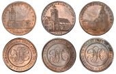 MIDDLESEX, Skidmore’s Churches, Halfpence (3), Stoke Newington, Church, 12.13g/12h (DH 630a); Whitechapel, St...