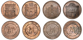LONDON, Skidmore’s Gates, Halfpence (4), Bridge Gate, undated, 12.01g/1h (DH 651); Cripplegate, 11.58g/12h (DH...