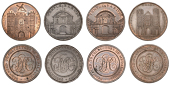 LONDON, Skidmore’s Gates, Halfpence (4), Newgate, undated, 11.36g/12h (DH 659a); Temple Bar (2), 11.34g/10h (DH...