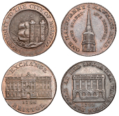 GLOUCESTERSHIRE, Bristol, Hawkins Bird, Halfpenny, 1793, 9.31g/6h (DH Somerset 89); Lutwyche’s mule Halfpenny,...