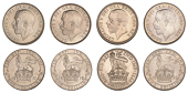 George V (1910-1936), Shillings (4), 1911, 1912, 1923, 1931 (ESC 3799, 3801, 3818, 3839; S 4013, 4023A, 4039) [4]....