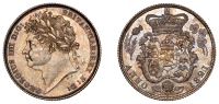 George IV (1820-1830), Shilling, 1821 (ESC 2396; S 3810). Toned, some small scuffs on neck, otherwise better than...