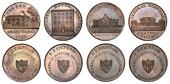 WARWICKSHIRE, Birmingham, Kempson’s Buildings, Halfpence (4), General Hospital, 11.69g/12h (DH 181); Hotel,...