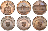 WARWICKSHIRE, Birmingham, Kempson’s Buildings, Halfpence (3), New Brewery, 11.85g/6h (DH 205); Old Cross,...