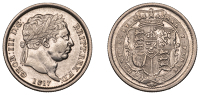 George III (1760-1820), New coinage, Shilling, 1817, unbarred h in honi, also appears to read rritt in obv. legend...