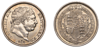 George III (1760-1820), New coinage, Shilling, 1818, high 8 variety (ESC 2151; S 3790). Possibly once cleaned,...