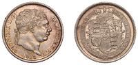 George III (1760-1820), New coinage, Shilling, 1818 (ESC 2150; S 3790). Toned, better than extremely fine	 £100-£120