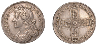 James II (1685-1688), Shilling, 1686, g of mag over a (ESC –; S 3410). Nearly very fine, the legend variety...