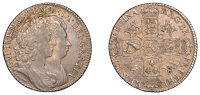 William and Mary (1688-1694), Shilling, 1692, at over ti in gratia, stop after gratia, no stop after br, harp with 7...