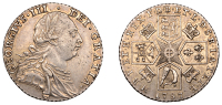 George III (1760-1820), Shilling, 1787/6, without hearts, no stops at date (ESC 2128; S. 3745). Lightly toned, some...