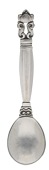 A silver salt spoon, by Georg Jensen, post 1945, acorn pattern, stamped ‘GEORG JENSEN’ in an oval punch,...