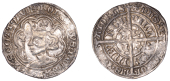 Robert II (1371-1390), Groat, Phase 1a, Edinburgh, mm. cross pattée, normal ‘Robert II’ head, tressure of six...