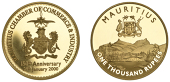 Mauritius, Republic, Proof 1000 Rupees, 2000, 150th Anniversary of the Chamber of Commerce and Industry (KM. 63)....
