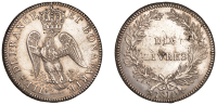 Mauritius, Île de France et Bonaparte, Napoleon I, 10 Livres, 1810, Port Louis (Lec. 14; DMP. 1045; KM. 1). Toned...