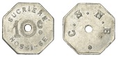 Madagascar, Nossi-Bé Sugar Company, 10 Cents, undated (1900-1928), sucriere nossi-bé, 10c at centre, rev. c.s.n.b....