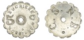 Madagascar, Nossi-Bé Sugar Company, 50 cents, undated (1900-1928), sucriere nossi-bé, 50c at centre, rev. c.s.n.b....