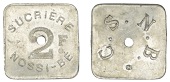 Madagascar, Nossi-Bé Sugar Company, 2 Franc, undated (1900-1928), sucriere nossi-bé, 2F at centre, rev. c.s.n.b....