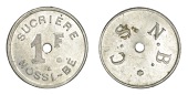 Madagascar, Nossi-Bé Sugar Company, 1 Franc, undated (1900-1928), sucriere nossi-bé, 1F at centre, rev. c.s.n.b....