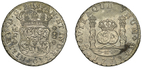 Mexico, Philip V, 8 Reales, 1739mf, Mexico City (Cal. 1453; KM 103). Toned with minimal corrosion, very fine or...