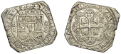 Mexico, Philip V, Klippe 8 Reales, 1733mf, Mexico City (Cal. 1431; KM. 48). Well centred with attractive surfaces,...
